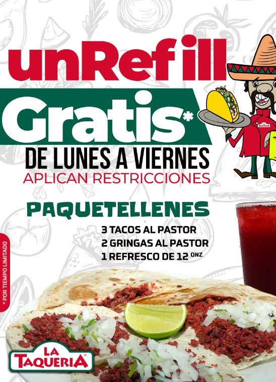 Un refill Gratis en la Taquería